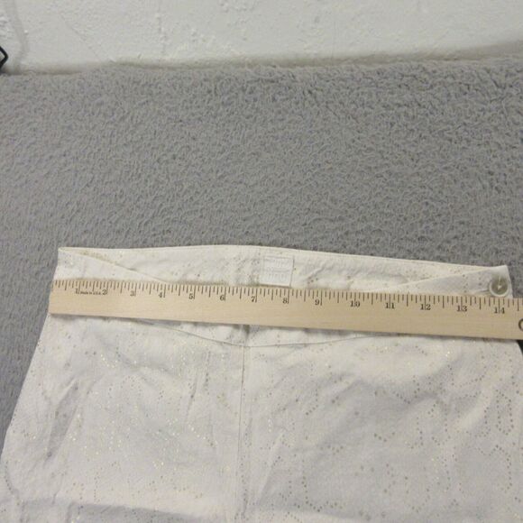 120% Lino Womens Linen Blend Pants size 42 Metallic Trousers Resort Island Coast - Picture 8 of 11